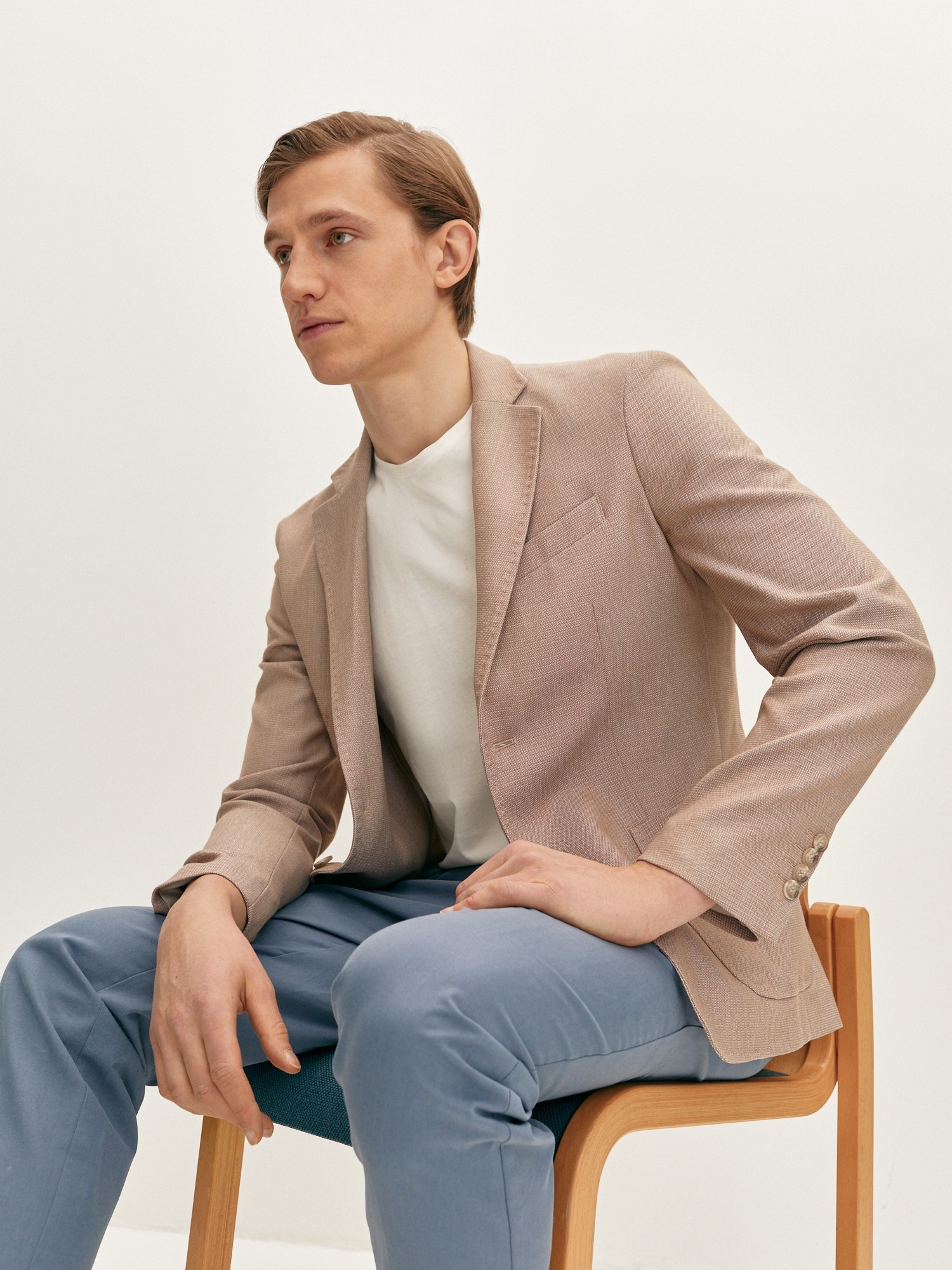 Пиджак с накладными карманами 20LINE IJC0089, цвет бежевый меланж - фото 5