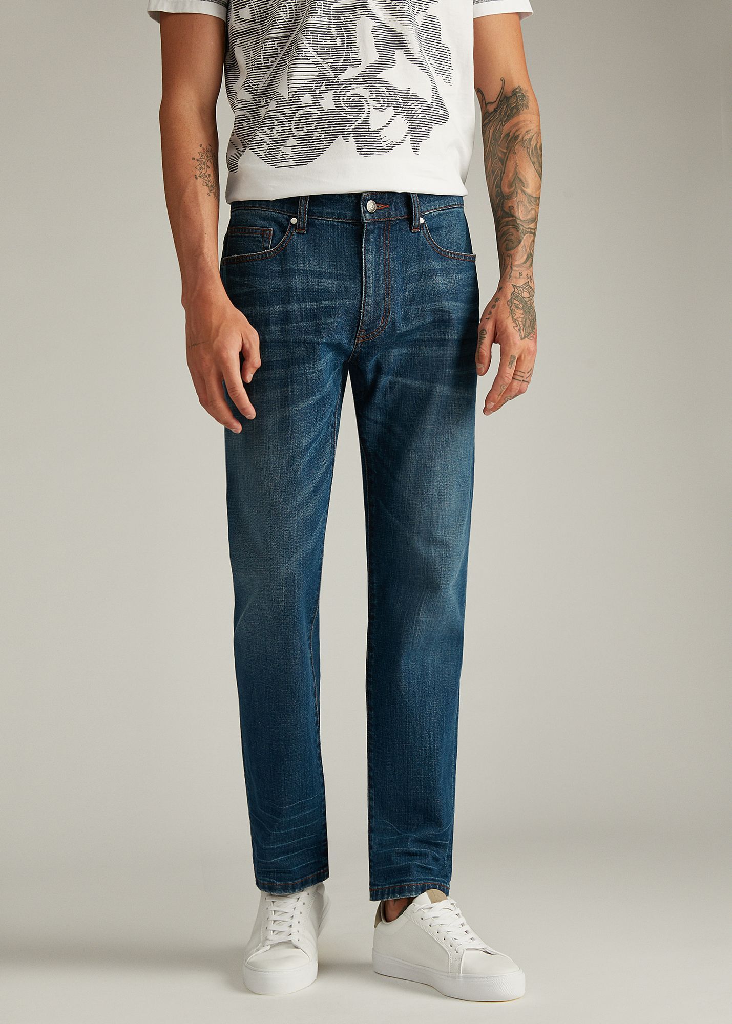 Синие джинсы с потертостями 20LINE IDJ21465 - фото 3