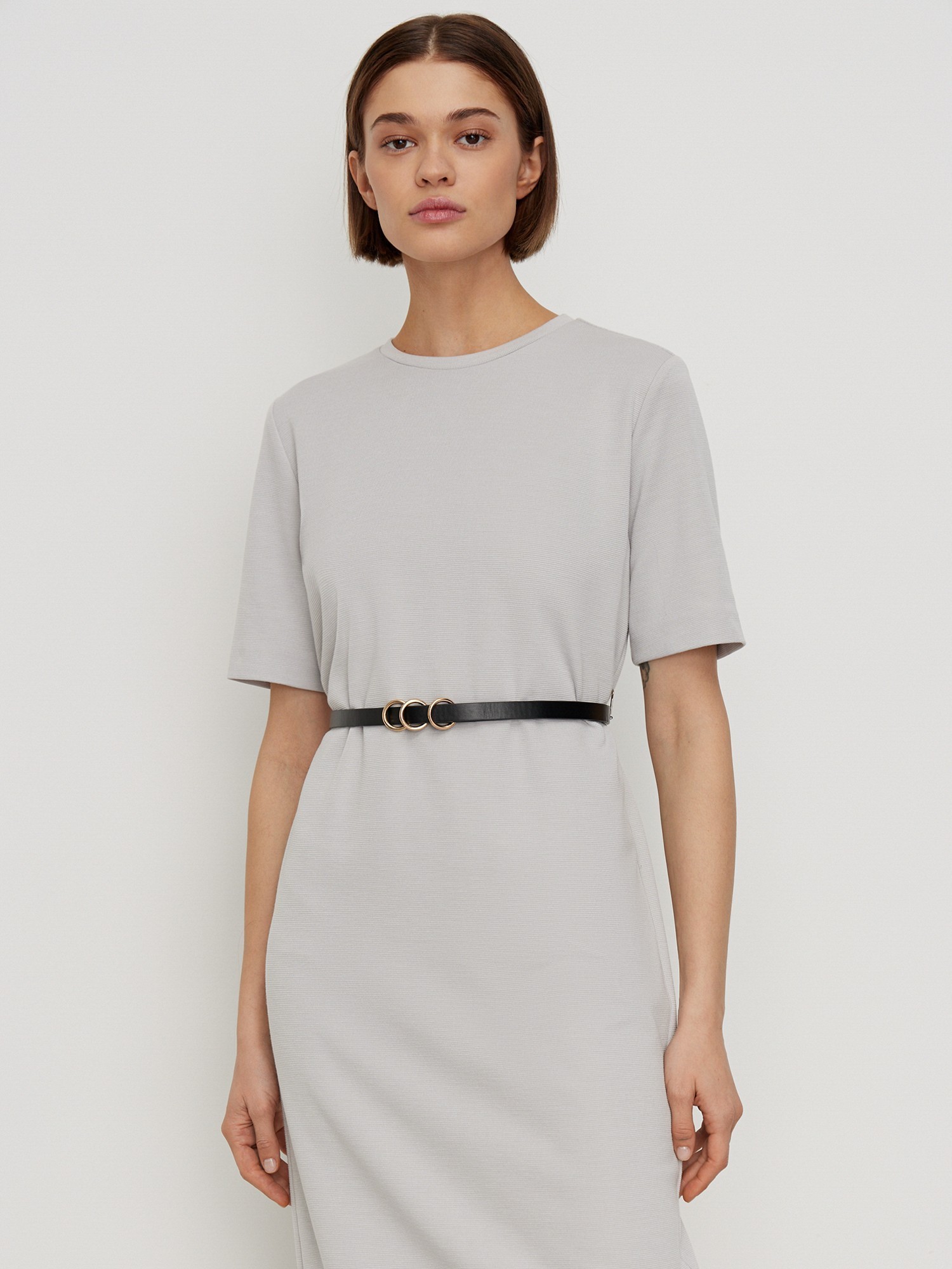 Платье с коротким рукавом трикотажное Elis DR0496K, цвет серый, размер 48 - фото 2