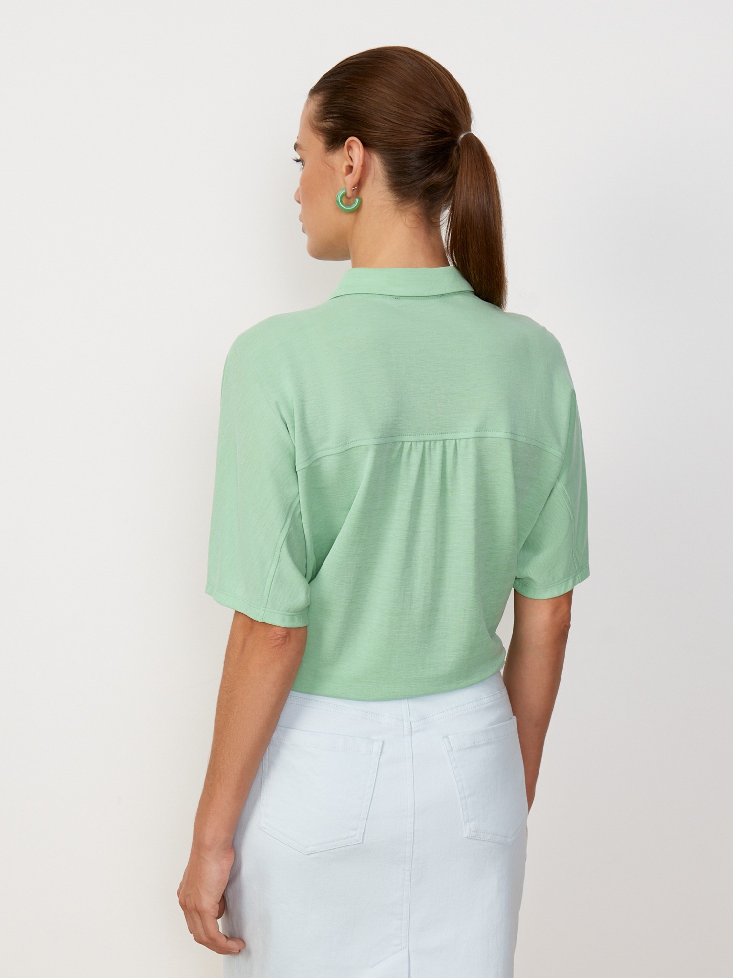 Блуза из модала Elis BL1086K, цвет зеленый, размер 46 - фото 4