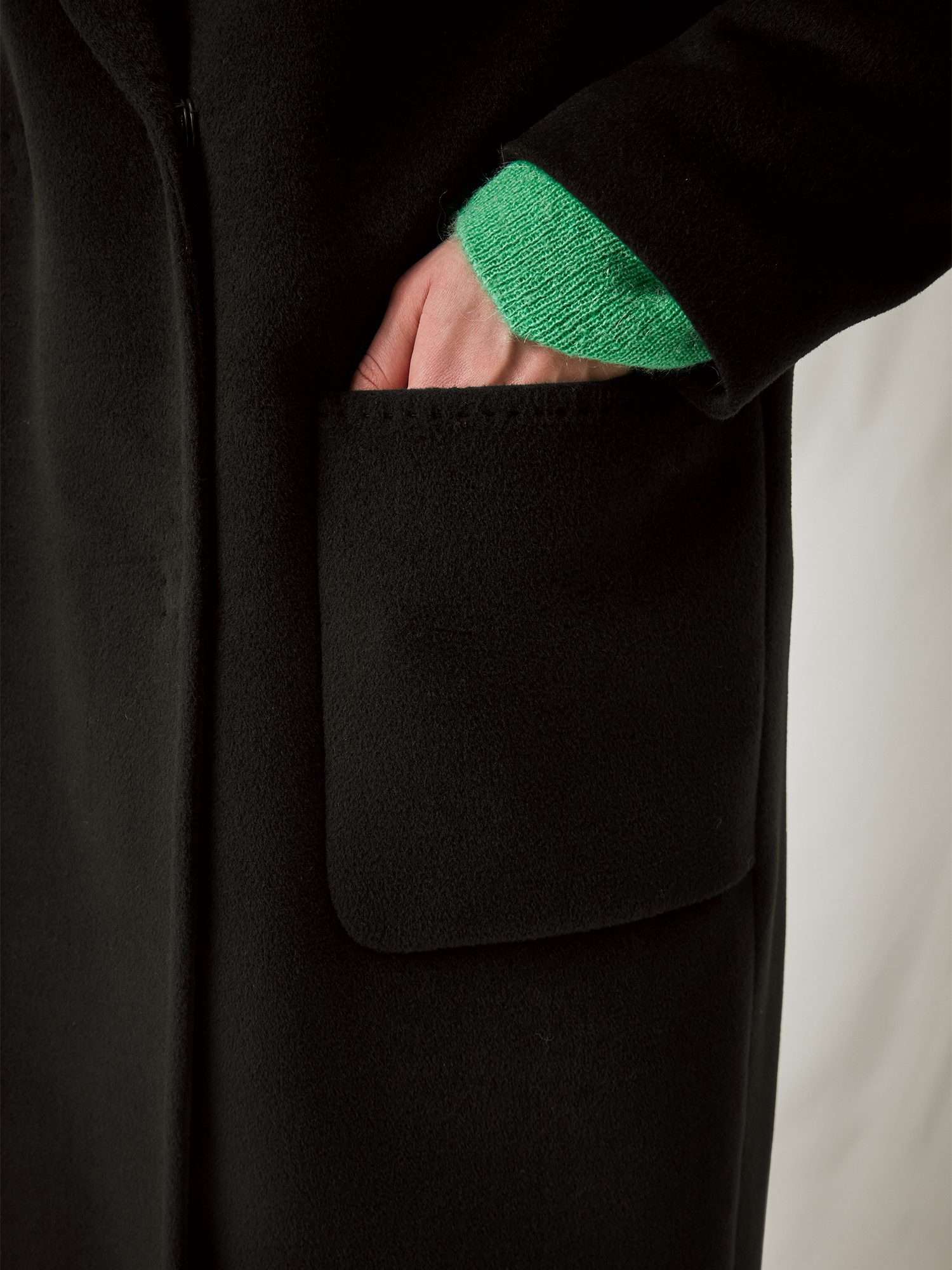 Пальто черное с шерстью Lalis PD0039 - фото 5