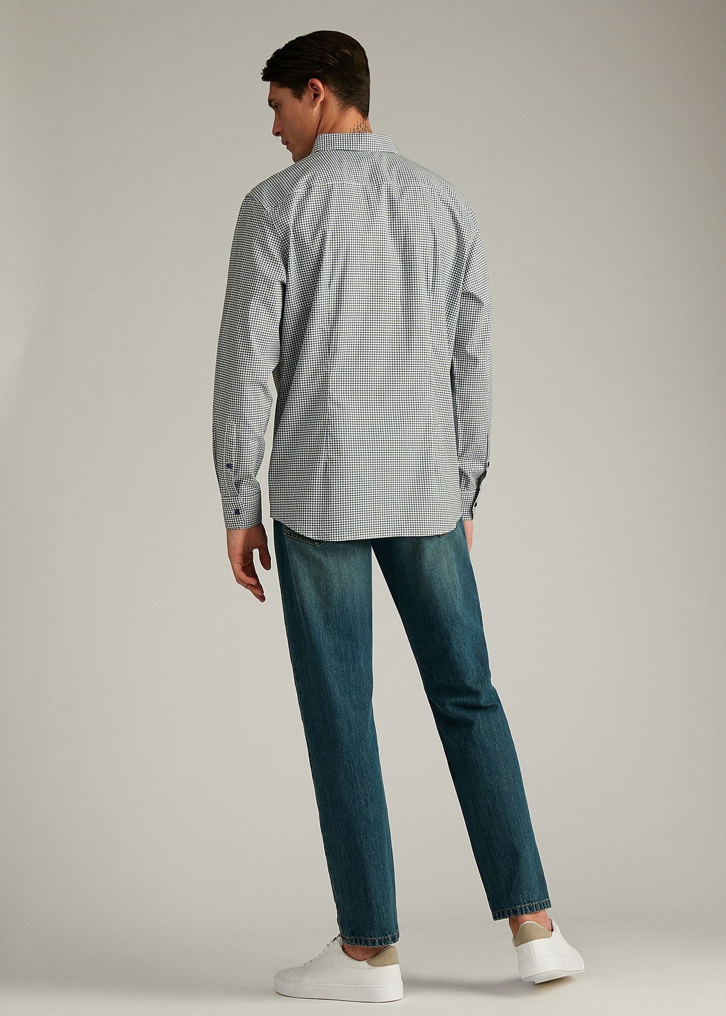 Рубашка с длинным рукавом прямая 20LINE ISO1696, цвет бело-зеленый, размер 48 - фото 4