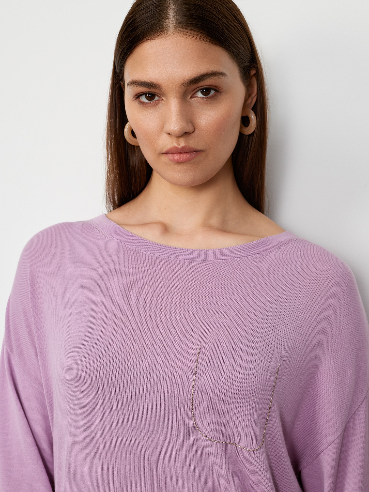 Блуза вязаная с монилью Lalis BL1069V, цвет фиолетовый, размер 52 - фото 3