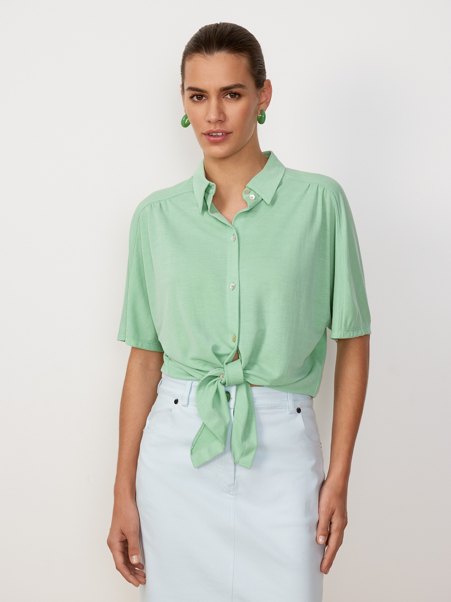 Блуза из модала Elis BL1086K, цвет зеленый, размер 42 - фото 3