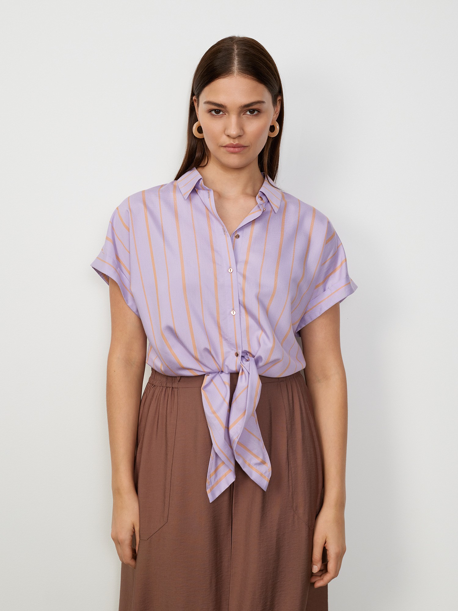 Рубашка в полоску Lalis BL1064, цвет лиловый, размер 48 - фото 1