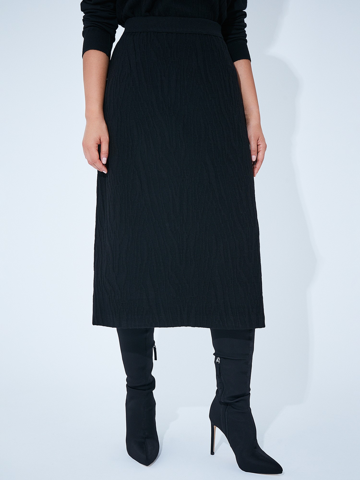 Чёрная трикотажная юбка Lalis SK0139K - фото 3
