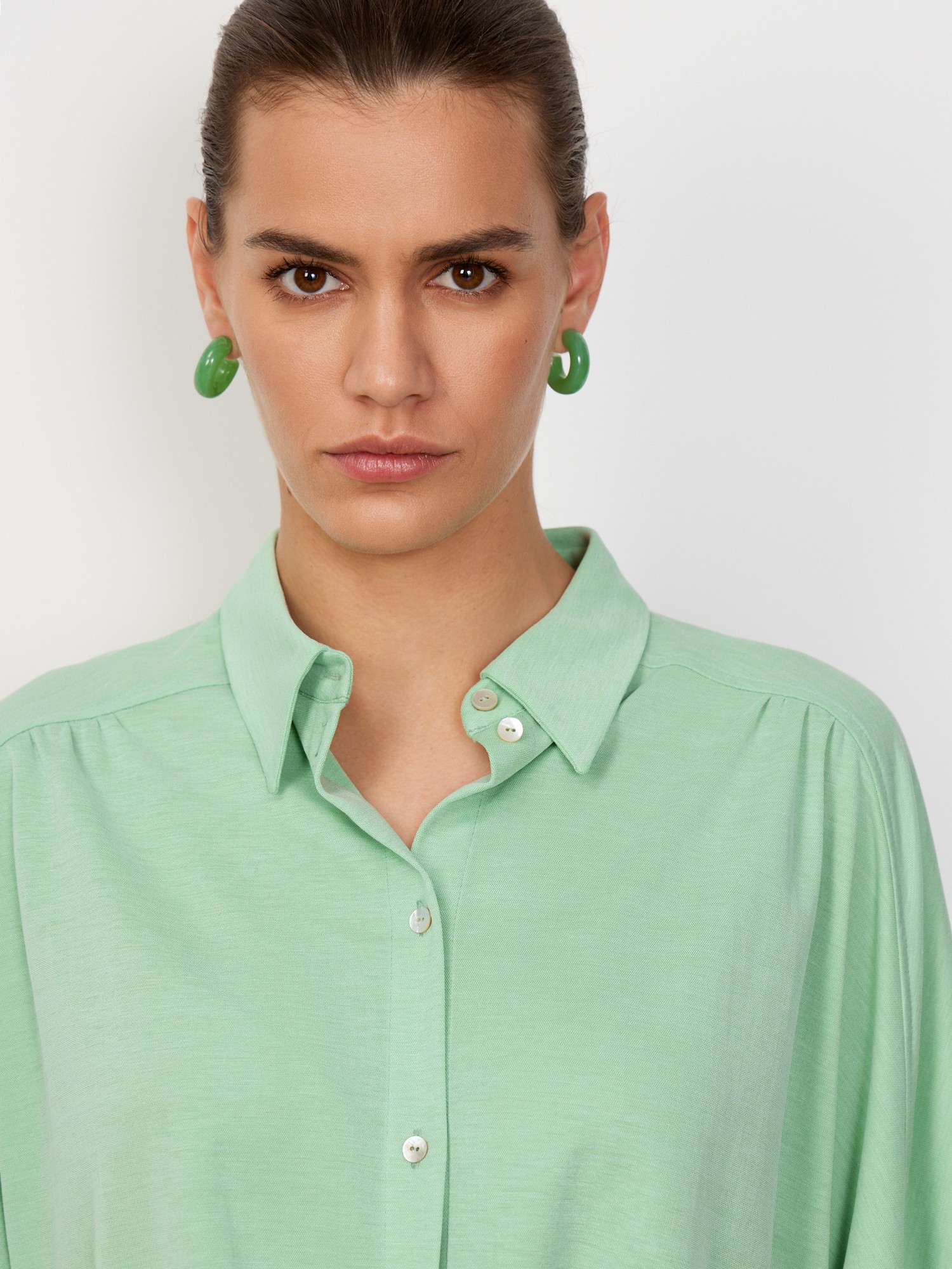 Блуза из модала Elis BL1086K, цвет зеленый, размер 42 - фото 5