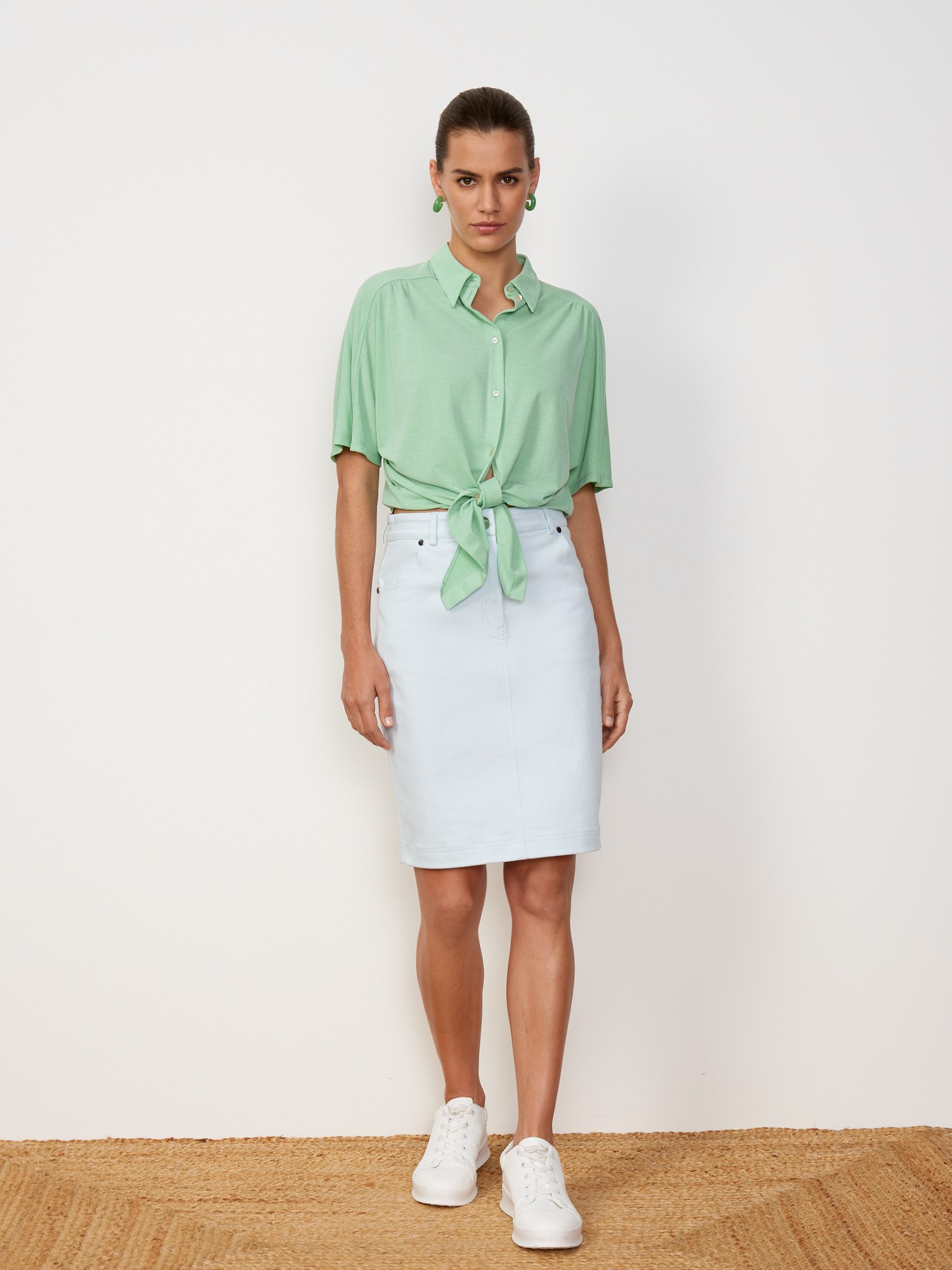 Блуза из модала Elis BL1086K, цвет зеленый, размер 42 - фото 2