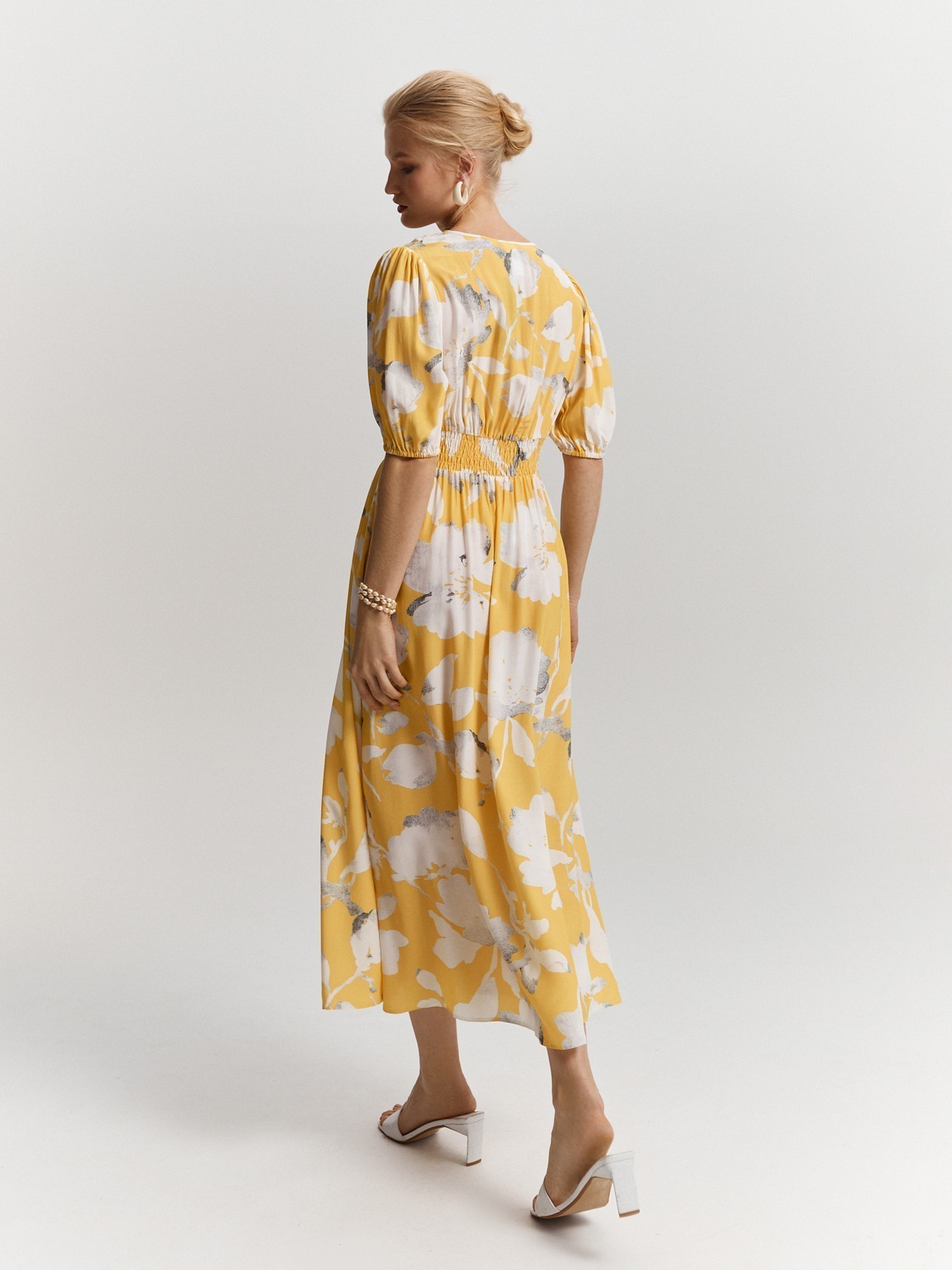 Платье со сборкой ELIS DR03427, цвет желтый, размер 44 - фото 4