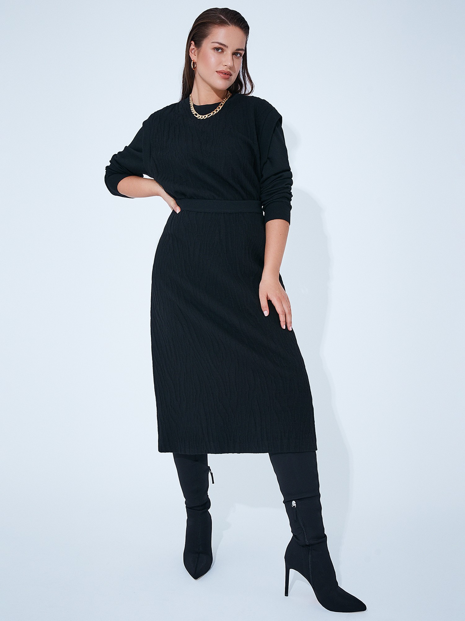 Чёрная трикотажная юбка Lalis SK0139K - фото 1