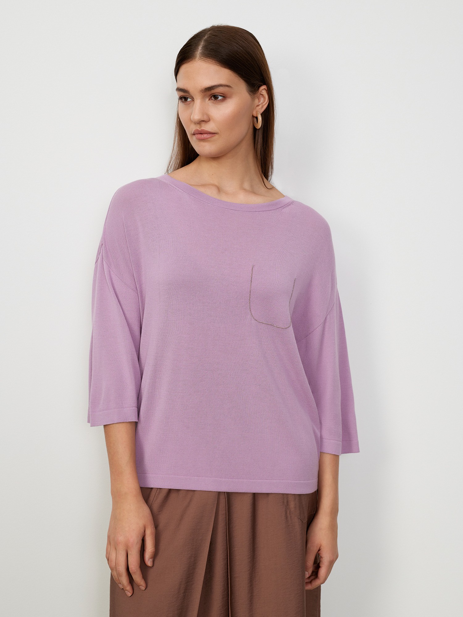 Блуза вязаная с монилью Lalis BL1069V, цвет фиолетовый, размер 56 - фото 1