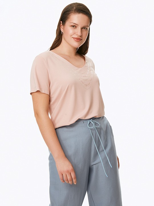 Блуза с коротким рукавом розовая Lalis арт. BL0744K5                                          