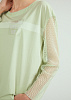 Трикотажная блуза с карманом и печатью