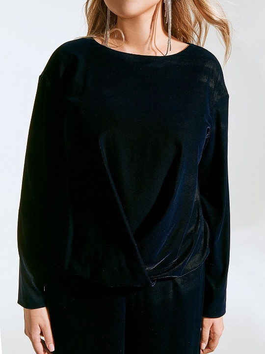 Блуза бархатная с драпировкой Lalis арт. BL0805                                            