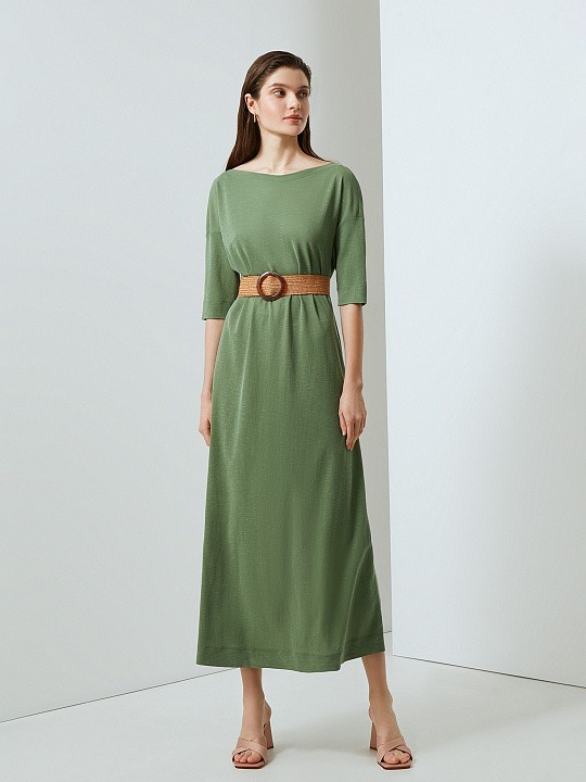Платье-миди зелёное Elis арт. DR0330K                                           