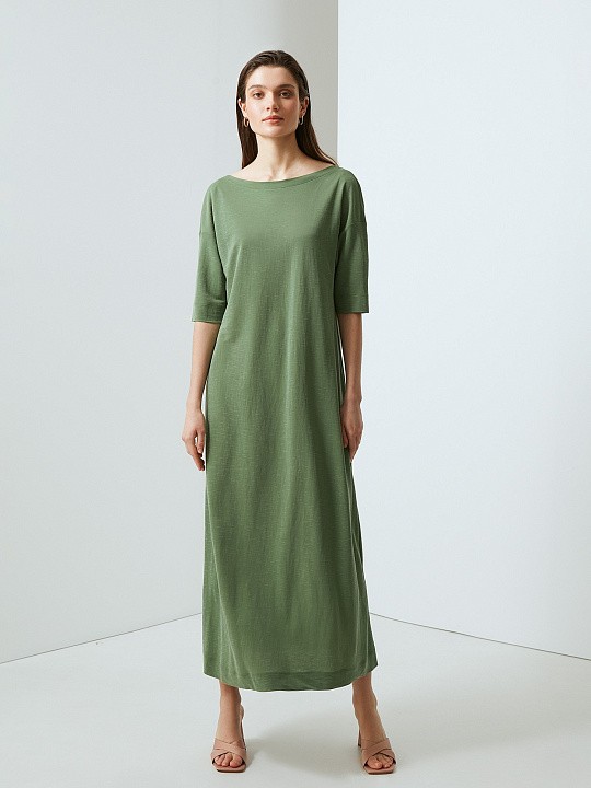 Платье-миди зелёное Elis арт. DR0330K                                           