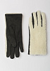 Тёплые чёрно-белые перчатки