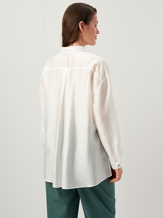 Блуза белая из вискозного шелка Lalis арт. BL07605                                           