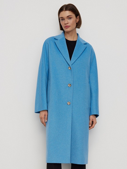 Пальто с шерстью голубое Elis арт. PD0044                                            