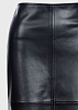 Чёрная юбка из экокожи