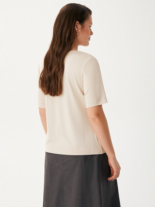 Блуза с монилью трикотажная бежевая Lalis арт. BL0678K                                           
