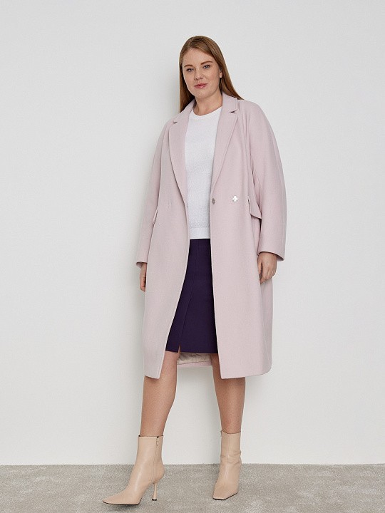 Пальто светло-розовое с шерстью Lalis арт. PD0046                                            