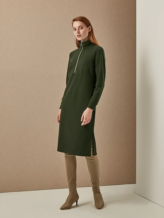 Платье с длинным рукавом трикотажное ELIS (арт. DR0399K , цвет Зеленый) - купить за 3 499 ₽ в интернет-магазине elis.ru