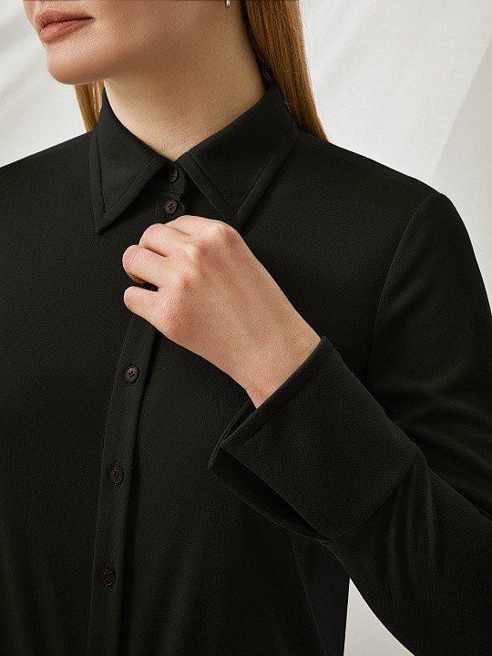 Блуза черная из трикотажа Lalis арт. BL0799K                                           