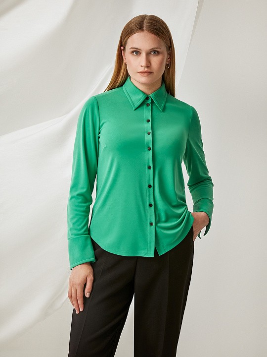Блуза зеленая из трикотажа Lalis арт. BL0799K                                           
